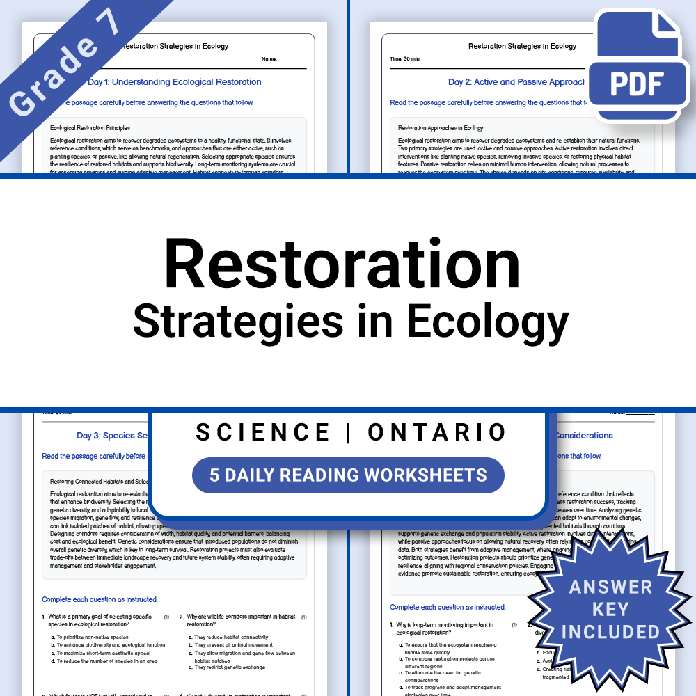 Grade 7 Science Lesson Group Bundle | Ecology & Ecosystems Framework — included worksheet 5