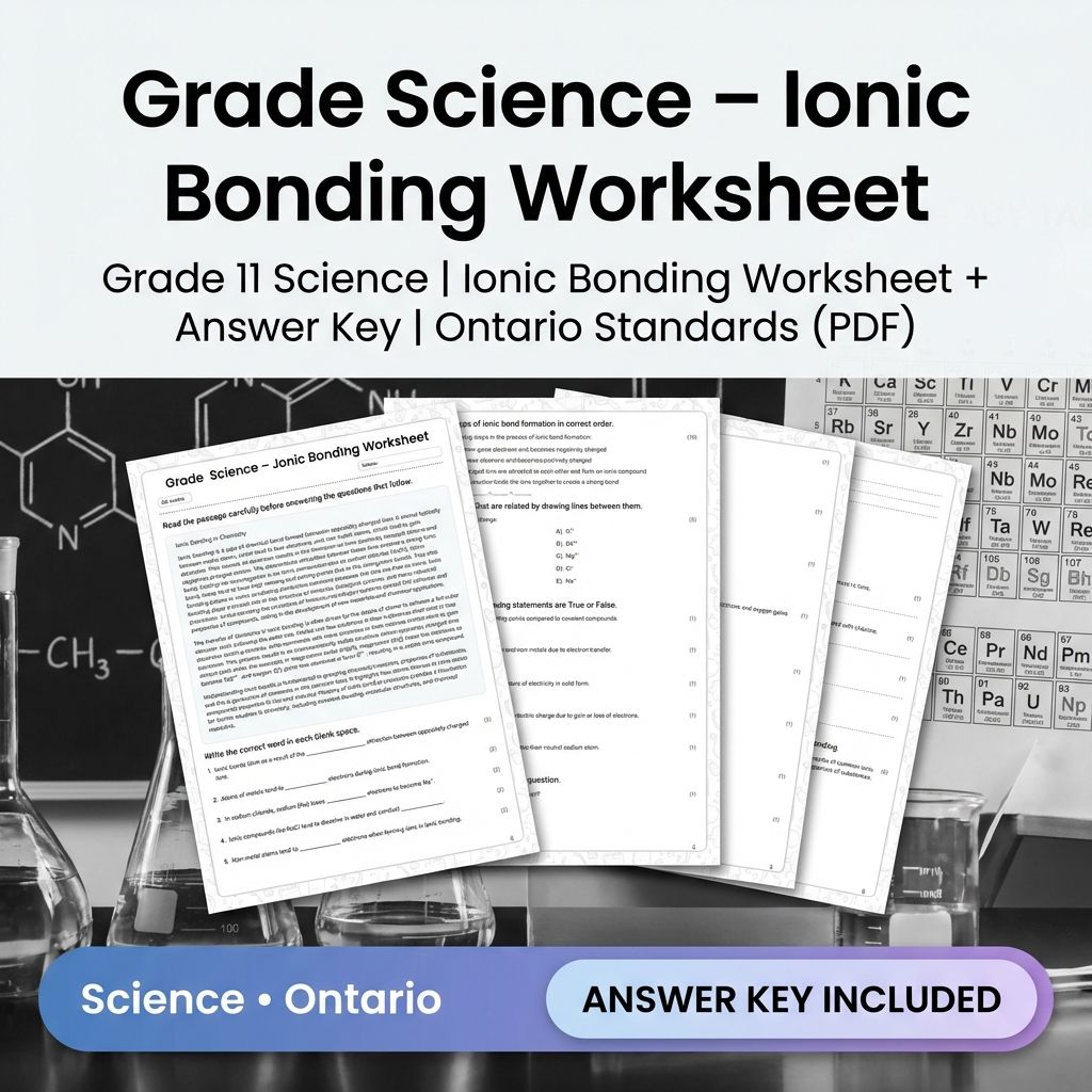 Grade 11 Science Unit Bundle | Chemistry & Atomic Structure Worksheets  — included worksheet 6