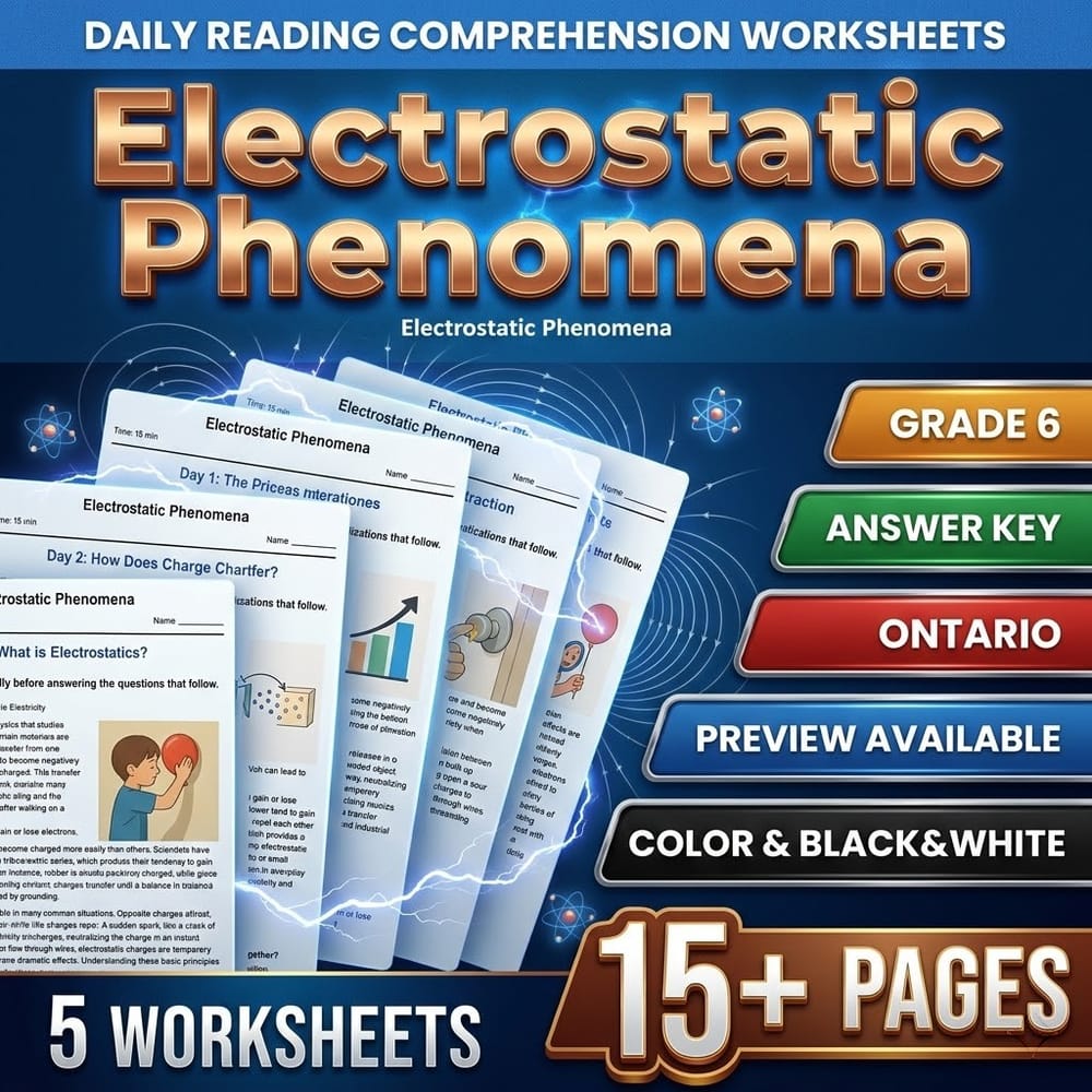 Grade 6 Science Full Year Bundle – Ontario Daily Reading Worksheets — included worksheet 31