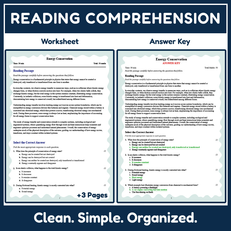 Grade 8 Science reading worksheets worksheet — Grade 8 Science | Energy Conservation Reading Worksheets (NGSS-Aligned) — p…