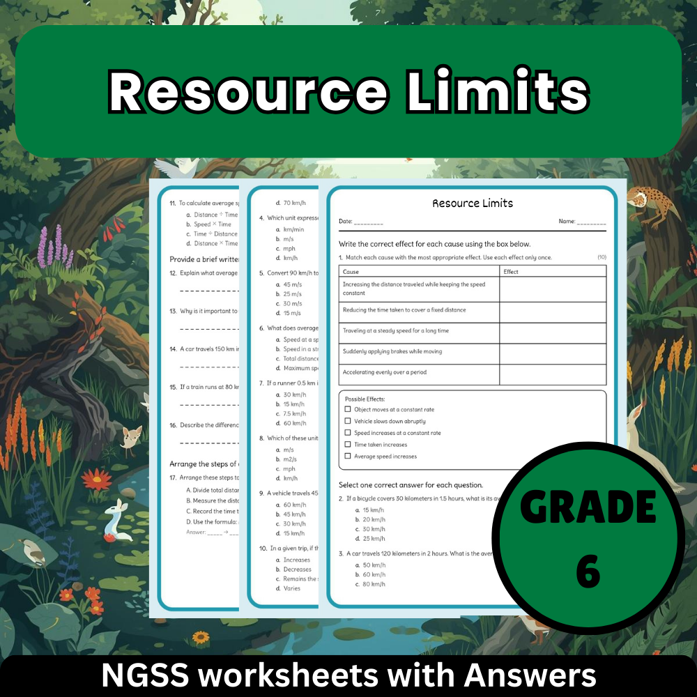 Grade 6 Science Unit Bundle | Ecosystems & Biodiversity NGSS Worksheets (PDF) — included worksheet 2