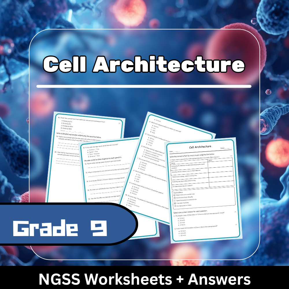 Grade 9 Science | Cell Architecture Worksheet (PDF) – NGSS Aligned