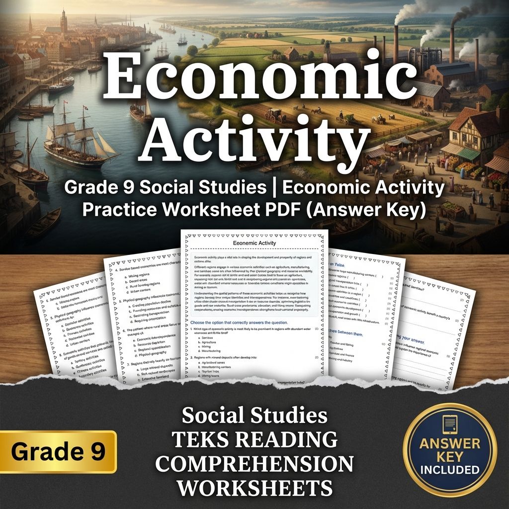 Grade 9 Social Studies | Economic Activity Practice Worksheet PDF (Answer Key)