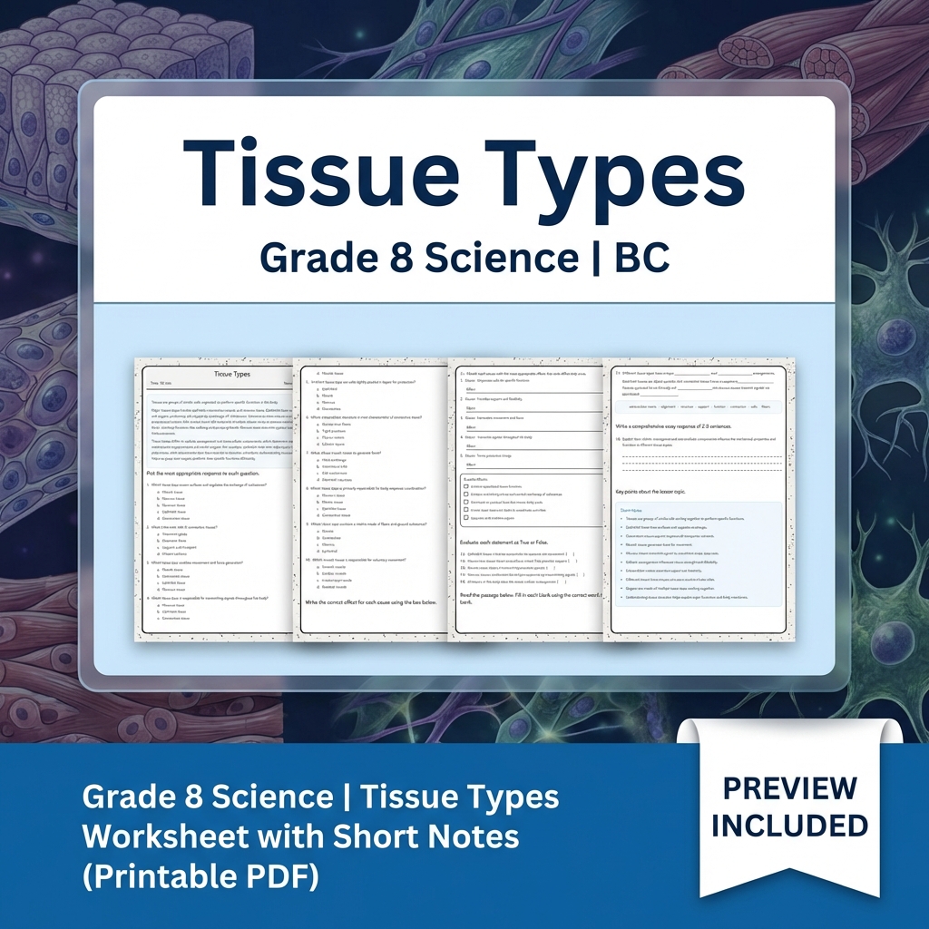 Grade 8 Science Full Year Bundle | Cell Biology, Ecosystems & Conservation — included worksheet 33