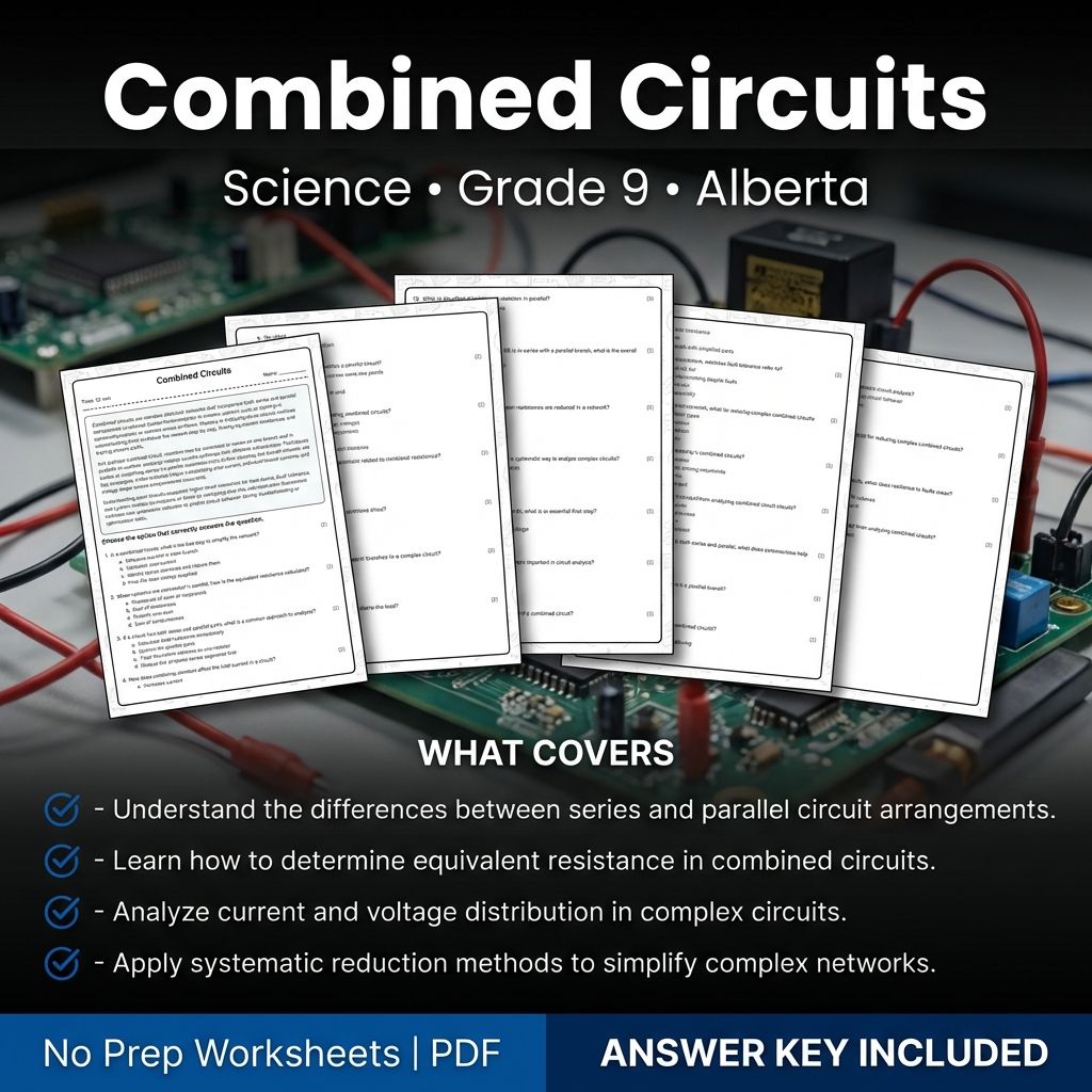 Combined Circuits Worksheet for Grade 9 Science | Alberta Standards
