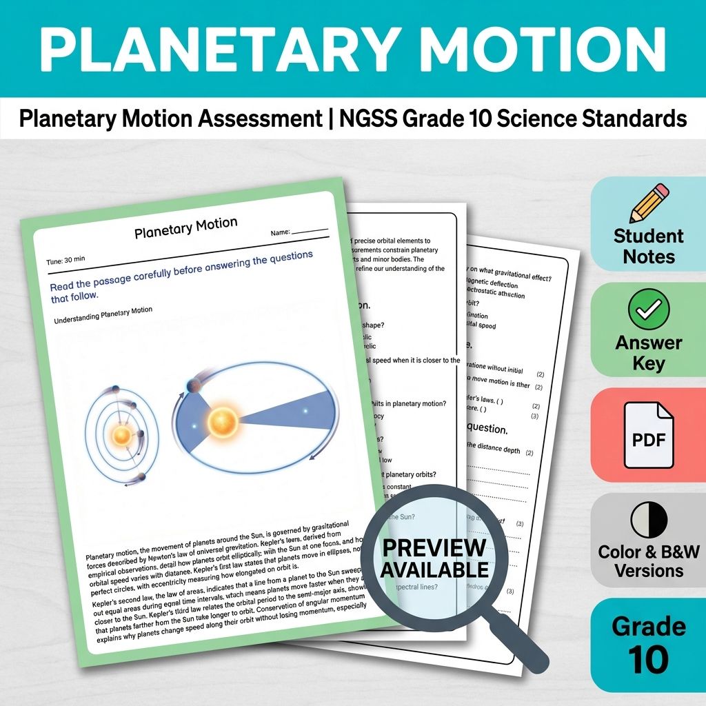 Grade 10 Science Assessment Bundle – Cosmic Origins & Space Unit — included worksheet 2