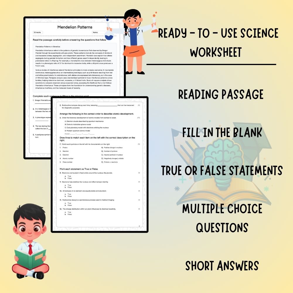Grade 11 Science worksheet worksheet — Grade 11 Science – Mendelian Patterns Worksheet (Answer Key) | Ontario Standards —…