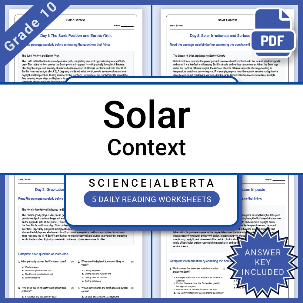 Grade 10 Science Full Year Bundle | Energy, Electricity, and Alberta Curriculum — included worksheet 36