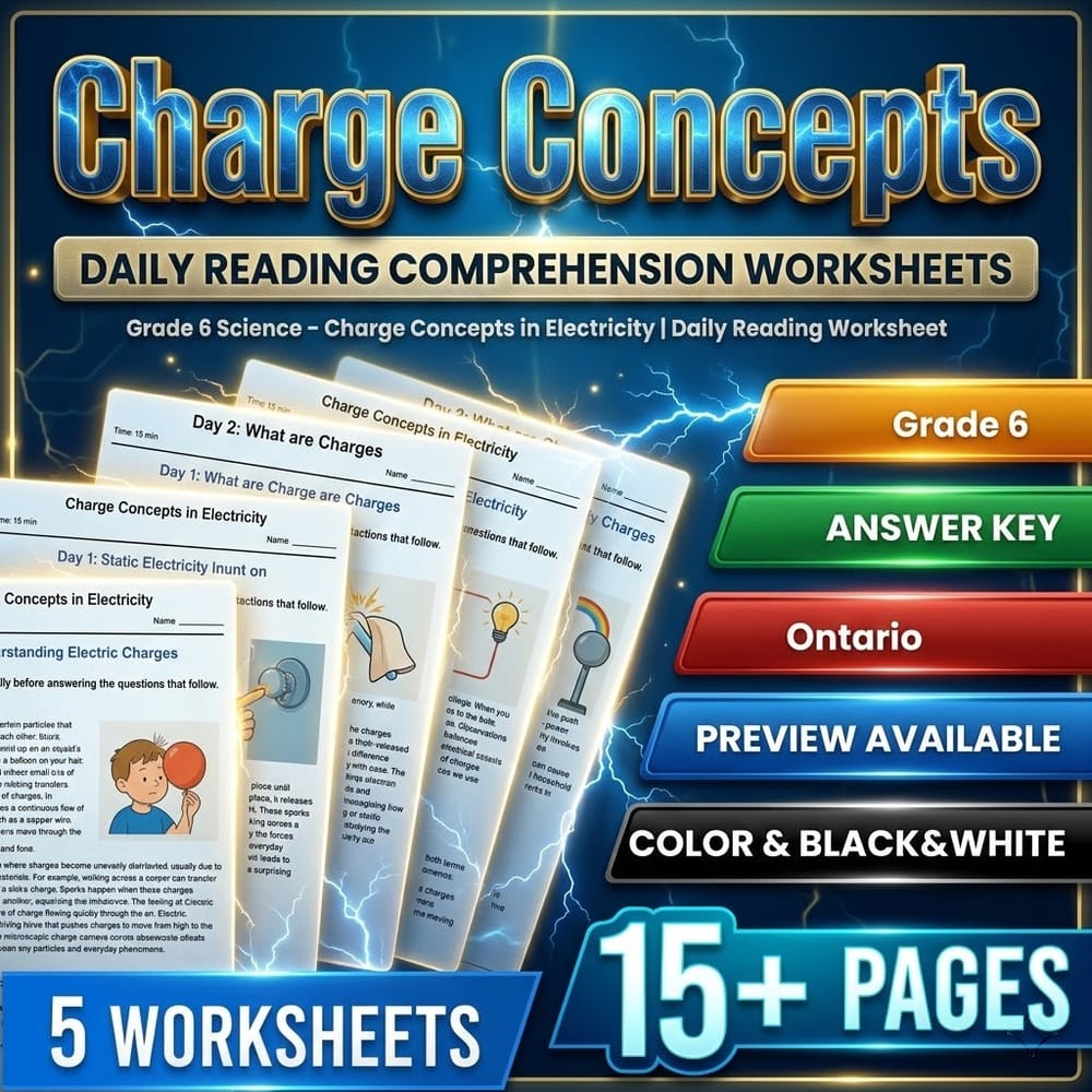 Grade 6 Science Full Year Bundle – Ontario Daily Reading Worksheets — included worksheet 32