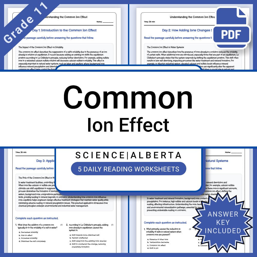 Grade 11 Science Lesson Bundle | STEM Concepts and Alberta Framework — included worksheet 9