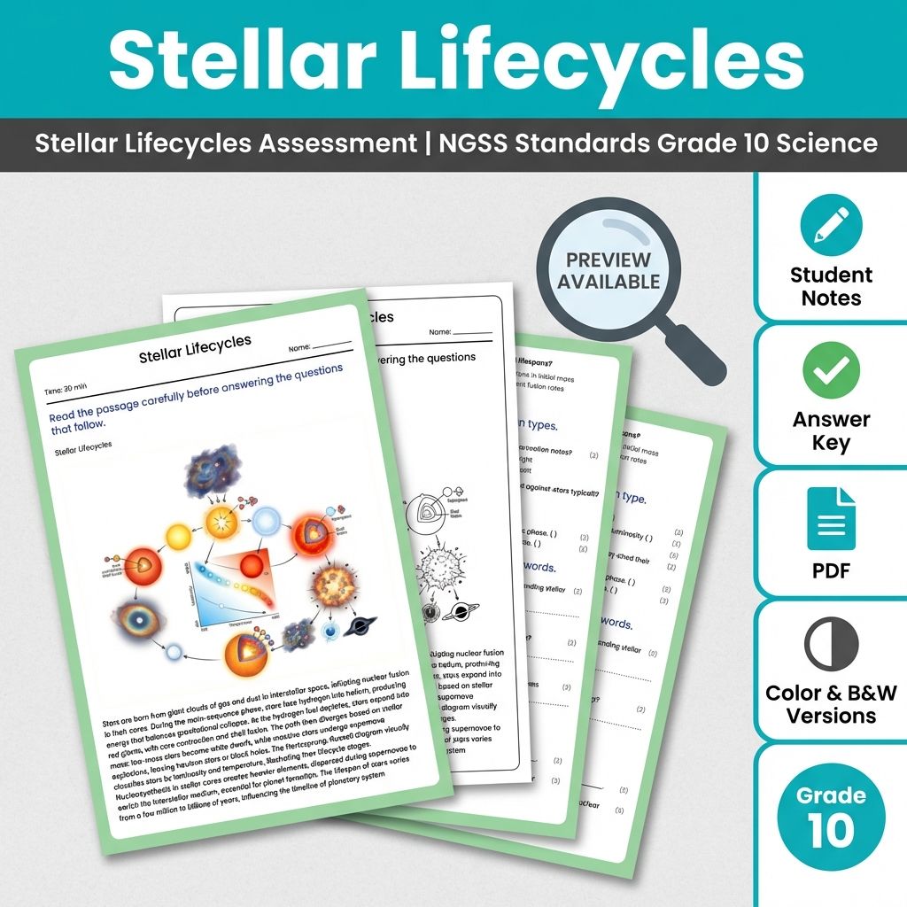 Grade 10 Science Assessment Bundle – Cosmic Origins & Space Unit — included worksheet 3