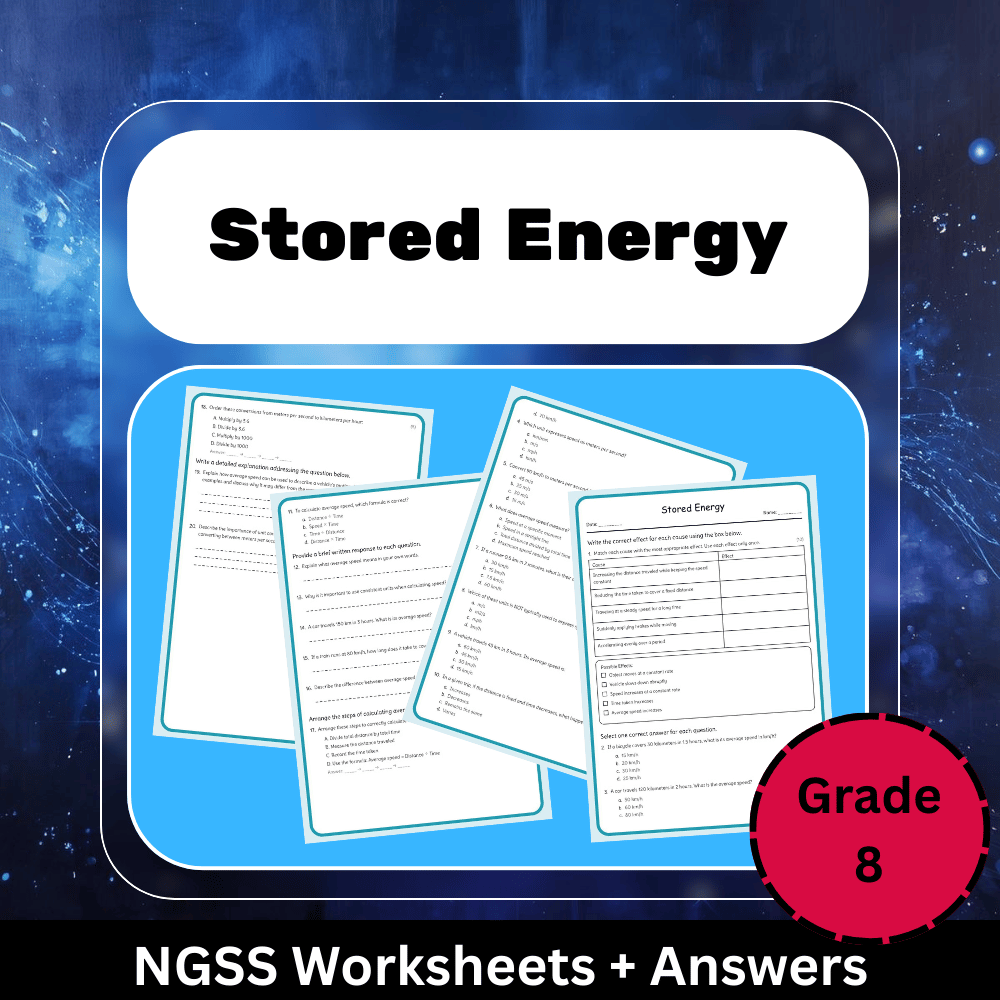 Grade 8 Science | Energy Transfer & Conservation Unit Worksheets (NGSS Aligned) — included worksheet 4