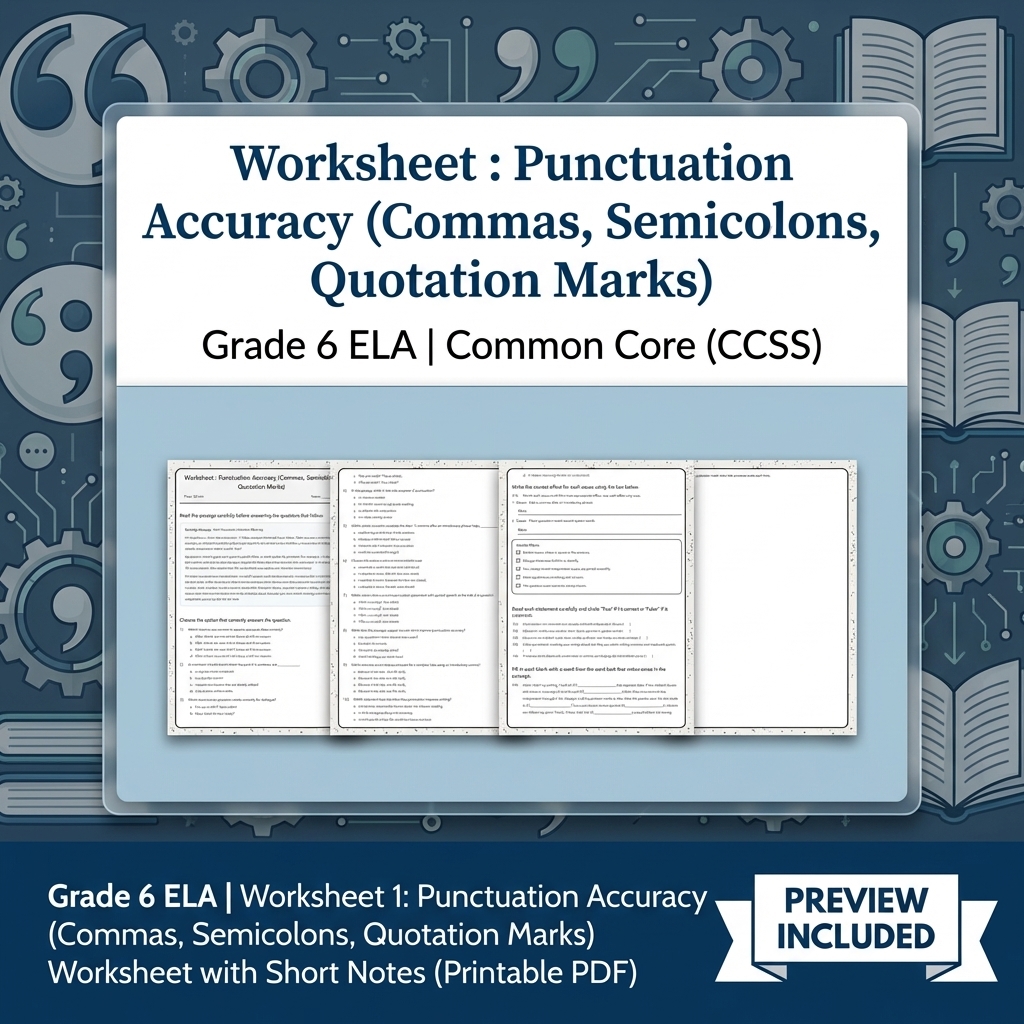 Grade 6 ELA Reading, Writing, & Grammar Full-Year Bundle (Common Core CCSS) — included worksheet 21