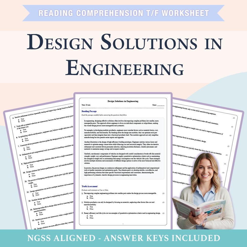 Grade 11 Science reading comprehensions true or false worksheet worksheet — 11th Grade Science |Design Solutions in Engine…