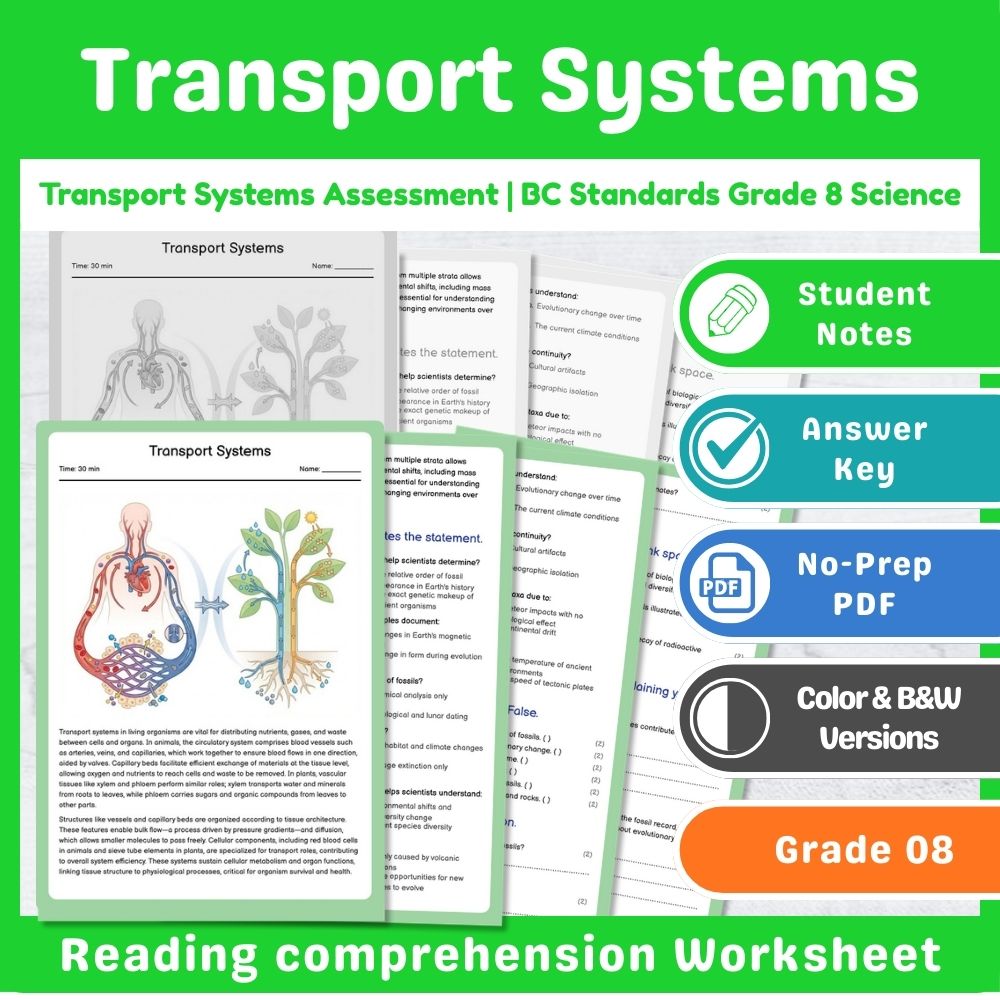 Grade 8 Science – Cell Structure & Function Assessment | Standards-Aligned Unit — included worksheet 10