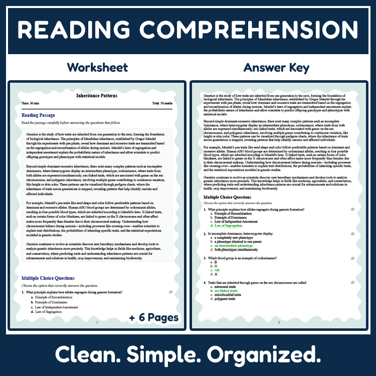 Grade 11 Science reading worksheets worksheet — 11th Grade Science | Inheritance Patterns Reading Worksheet & Answer Key (…