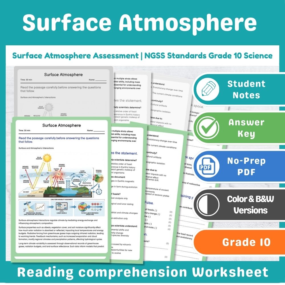 Grade 10 Science | Geologic and Ocean Assessment Mini Bundle (NGSS Aligned) — included worksheet 1