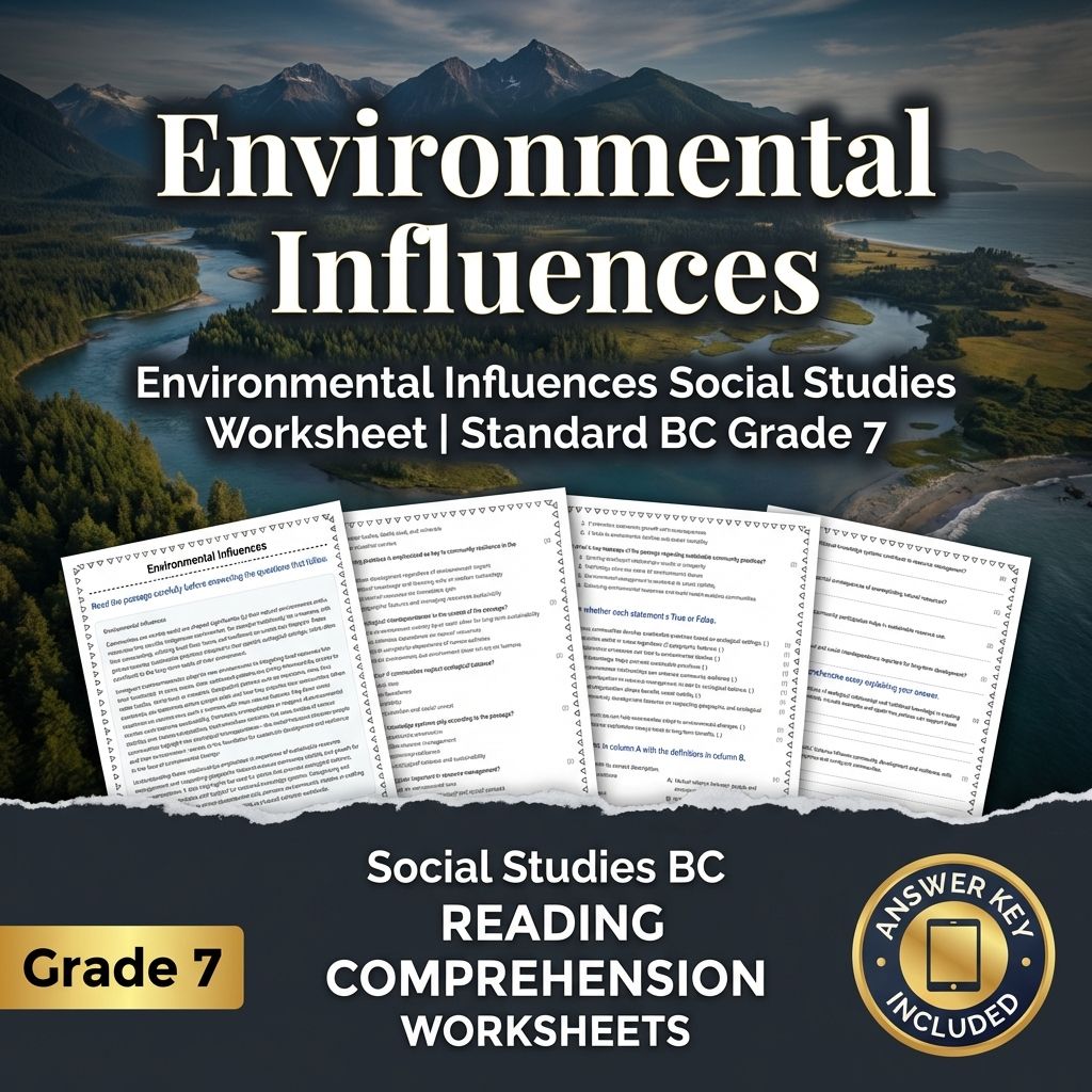 Environmental Influences Social Studies Worksheet | Standard BC Grade 7