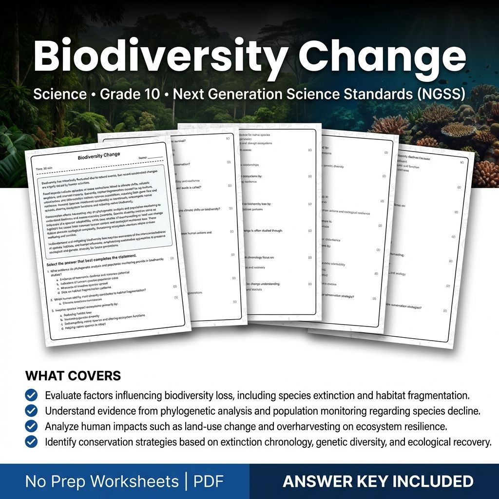 Grade 10 Science Worksheets Bundle | Environmental, Physics & Biology Topics — included worksheet 39