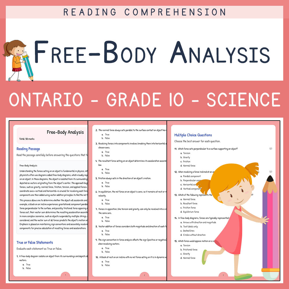 Grade 10 Science worksheet elena worksheet — Grade 10 Science | Free-Body Analysis Worksheet Elena | Ontario Standard — pa…