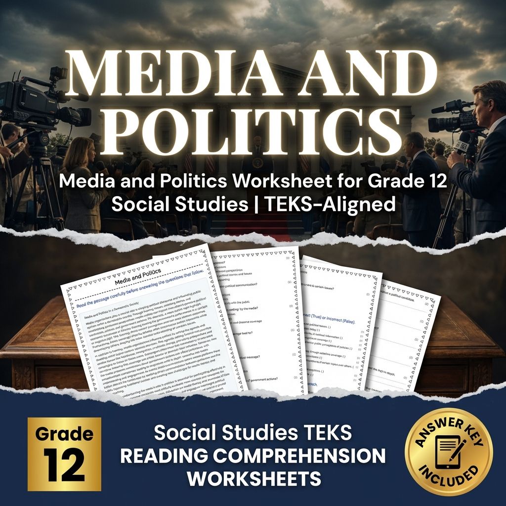 Media and Politics Worksheet for Grade 12 Social Studies | TEKS-Aligned