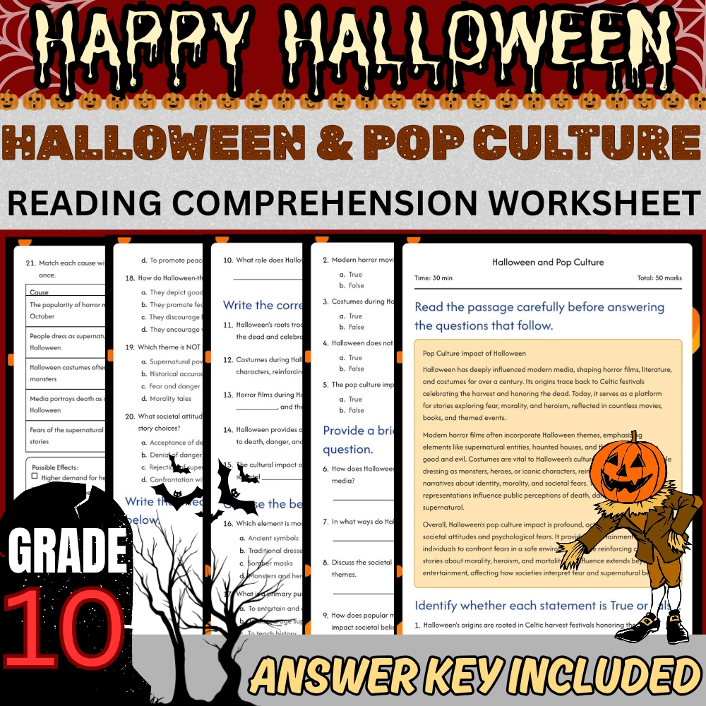 Grade 10 Seasonal Holidays & Symbols Unit Worksheet Bundle(Answer Keys Included) — included worksheet 2