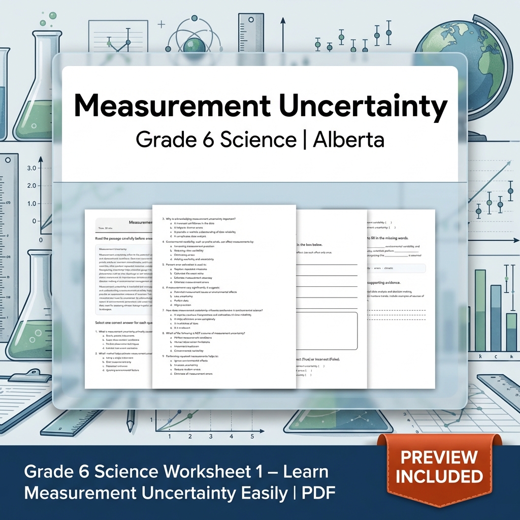 Grade 6 Science Alberta | 60-Worksheet Comprehensive Science Bundle  — included worksheet 41
