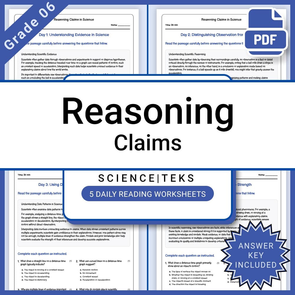 Grade 6 Science Lesson Group Bundle TEKS Standards — included worksheet 7