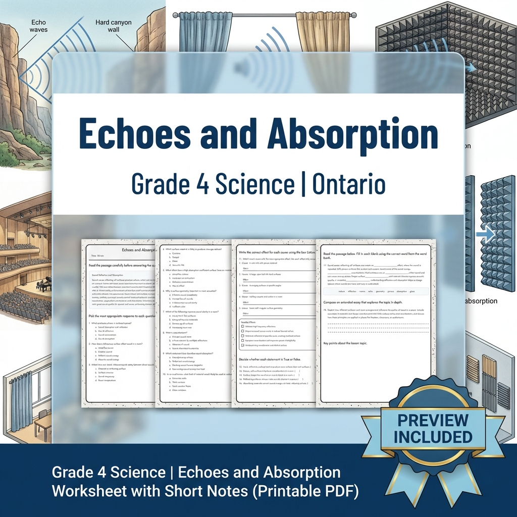 Grade 4 Science Lesson Bundle | Sound, Light & Shadow Activities — included worksheet 8