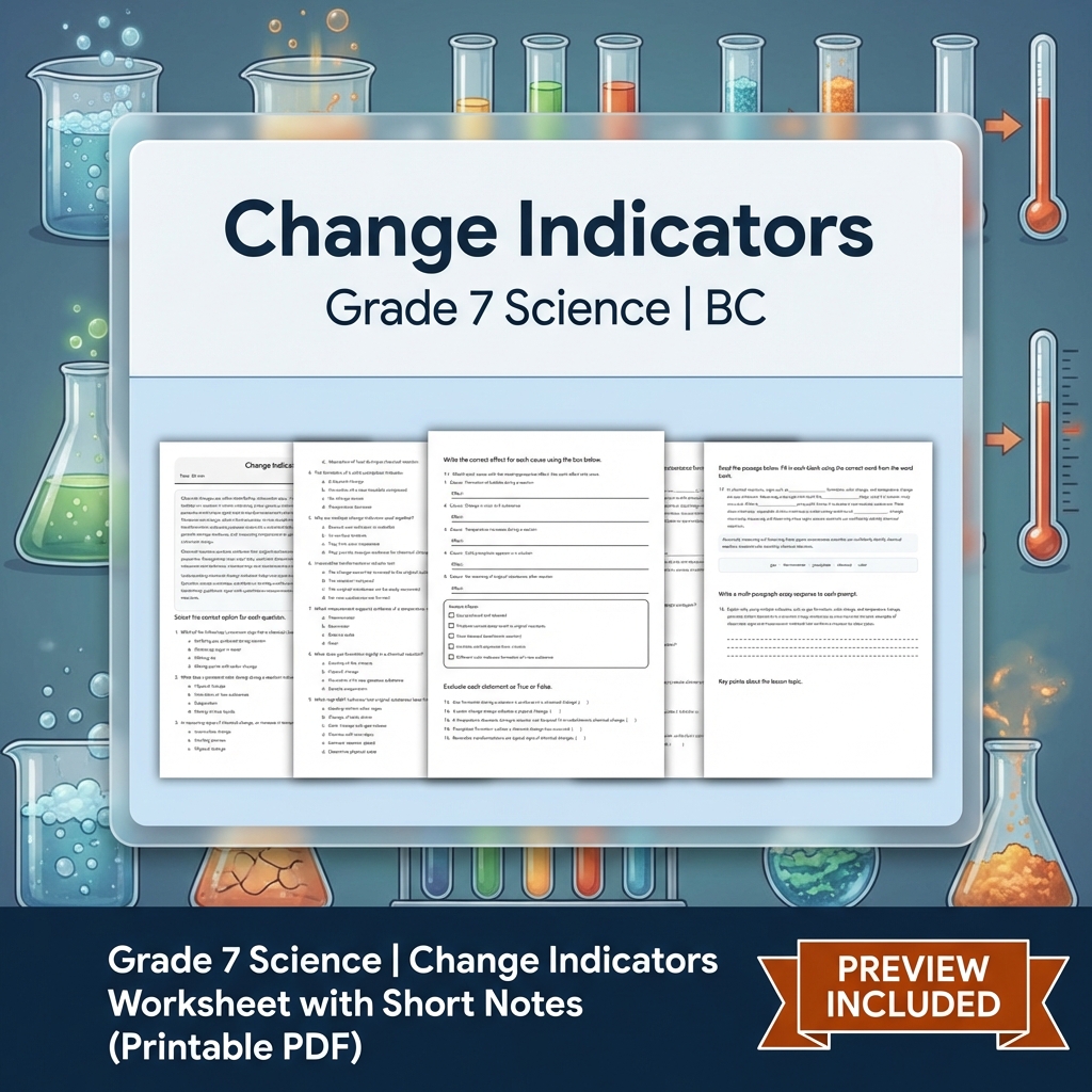 Grade 7 Science Full Year Bundle Ecosystems, Cells & Earth Processes Worksheets — included worksheet 27