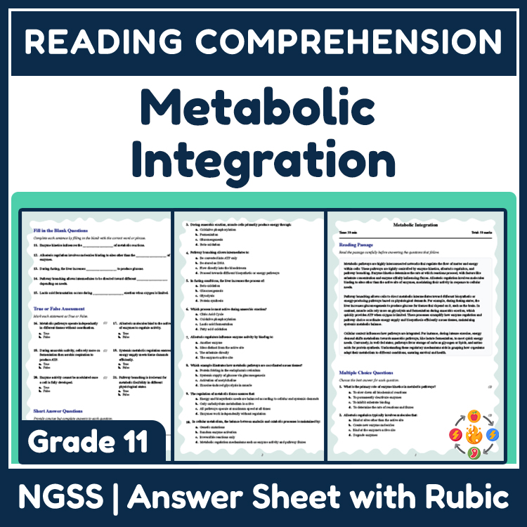 Grade 11 Science reading worksheets worksheet — Grade 11 Science | Metabolic Integration Reading Worksheet (PDF & Rubric)…