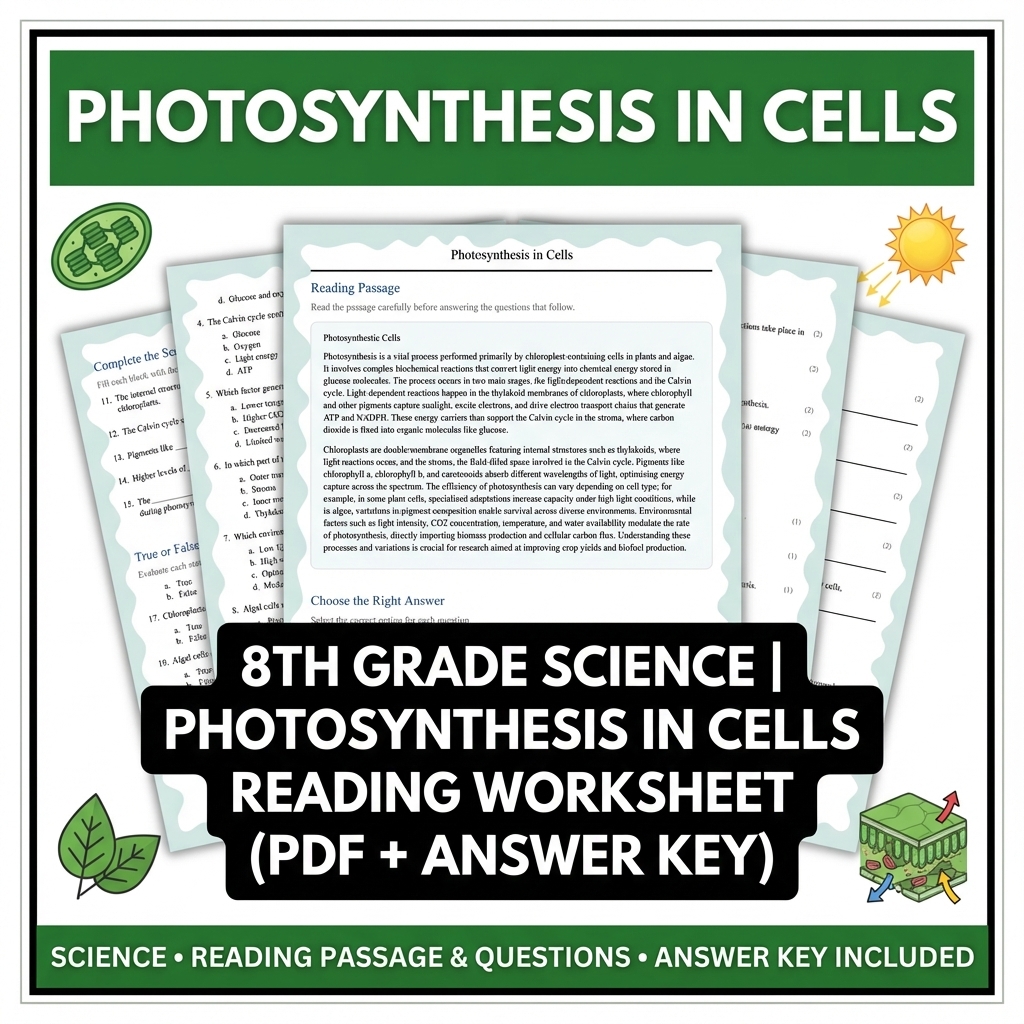 Grade 8 Science Worksheets Bundle | Biology, Physics & Earth Science Resources — included worksheet 33