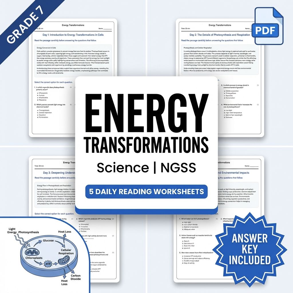 Grade 7 Science – Energy Transformations Worksheet(PDF + Answer Key)