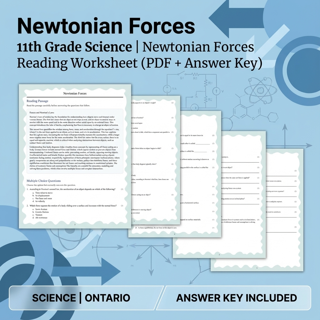 Grade 11 Science Bundle | Waves, Ecology, Physics & More (Answer Keys) — included worksheet 35