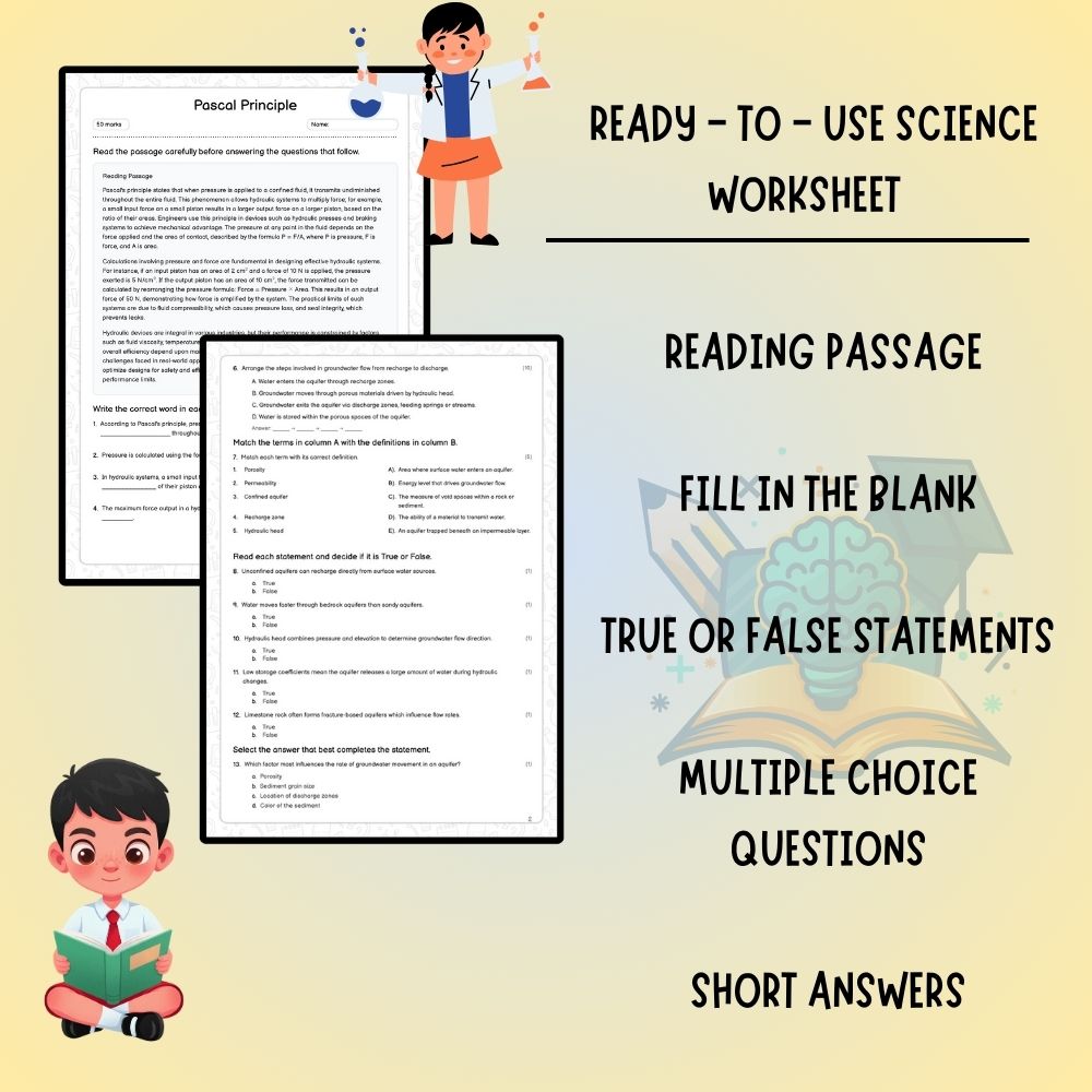 Grade 8 Science worksheet worksheet — Grade 8 Science | Pascal's Principle Worksheet (PDF ) — page 2