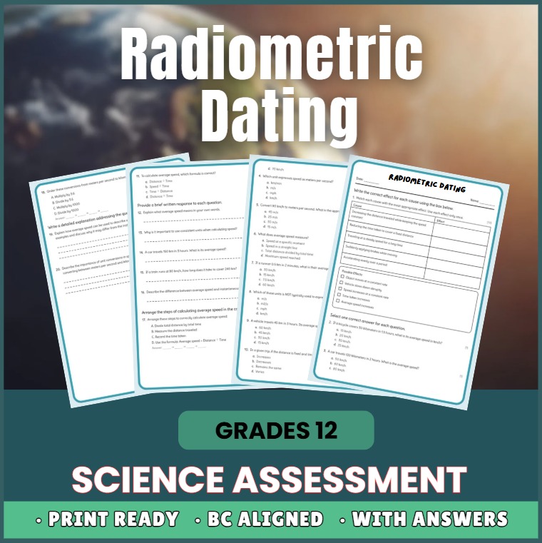Grade 12 Science science 1 worksheet — Grade 12 Science | Radiometric Dating Practice Worksheet (PDF) – BC Standard