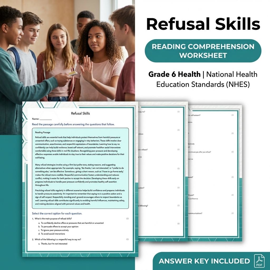 Grade 6 Health | Communication, Decision-Making & Disease Prevention Worksheets Bundle (Answer Key Included) — included worksheet 21