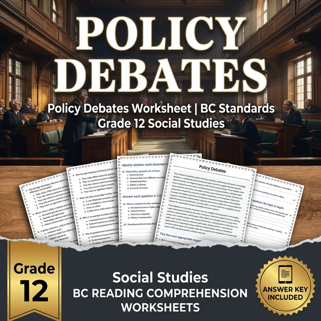 Policy Debates Worksheet | BC Standards Grade 12 Social Studies