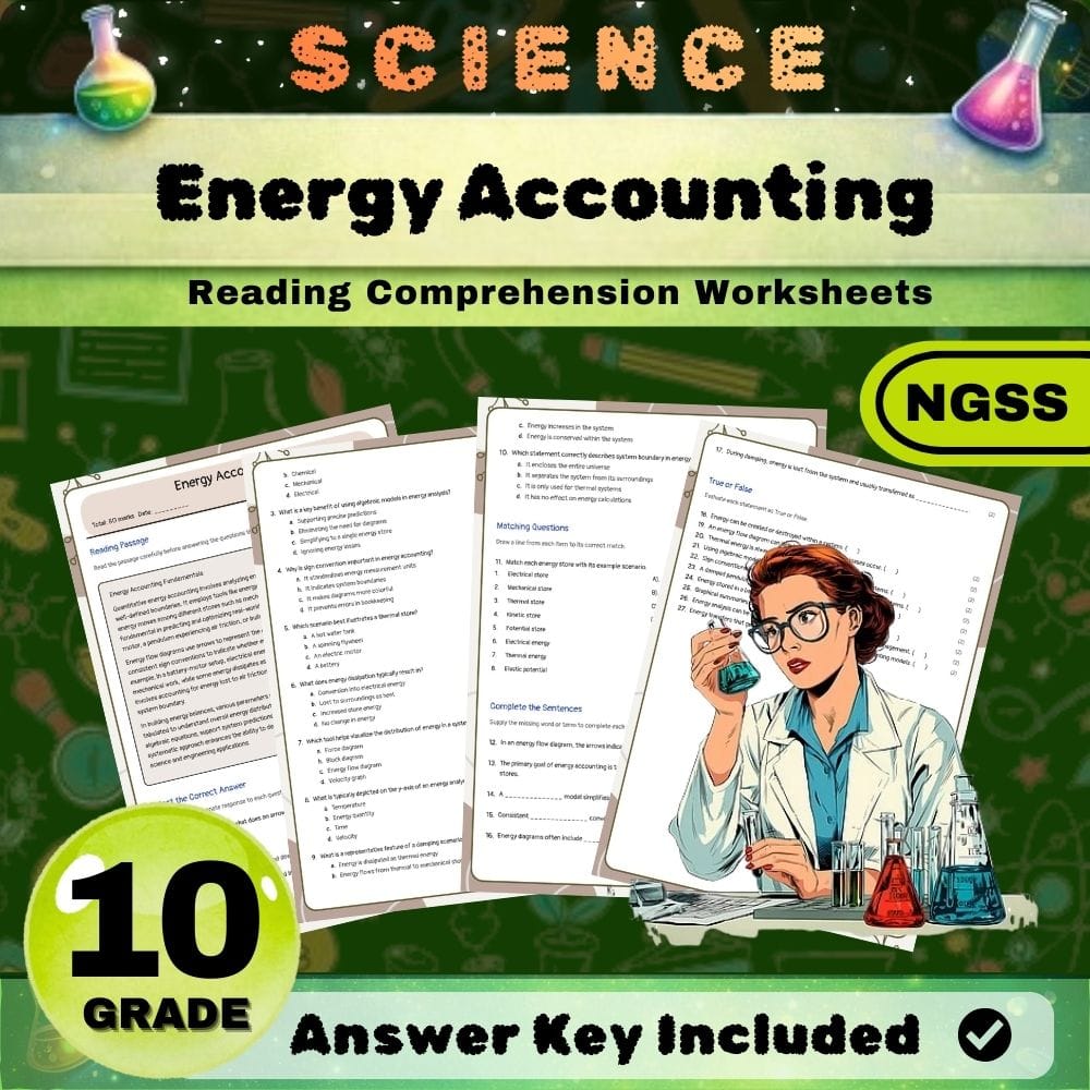 Grade 10 Science NGSS Bundle | Worksheets for Earth, Life & Physical Sciences — included worksheet 40