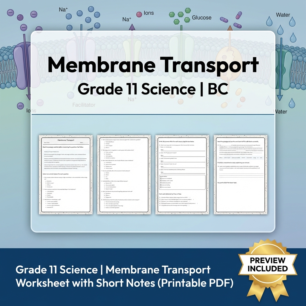 Grade 11 Science Full Year Bundle | Atomic Theory, Biology, Motion & Energy Worksheets — included worksheet 35