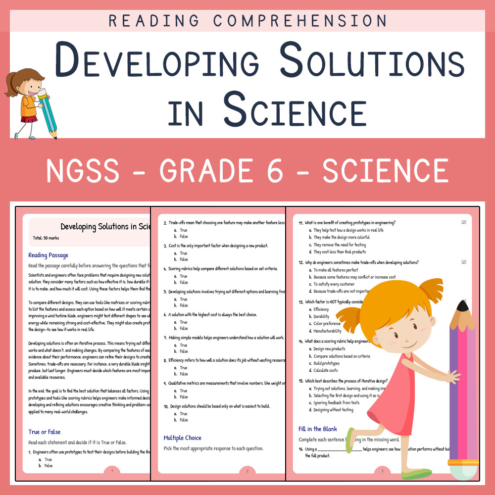 Grade 6 Science worksheets for primary grades worksheet — Grade 6 Science | Developing Solutions in Science Worksheets (PD…