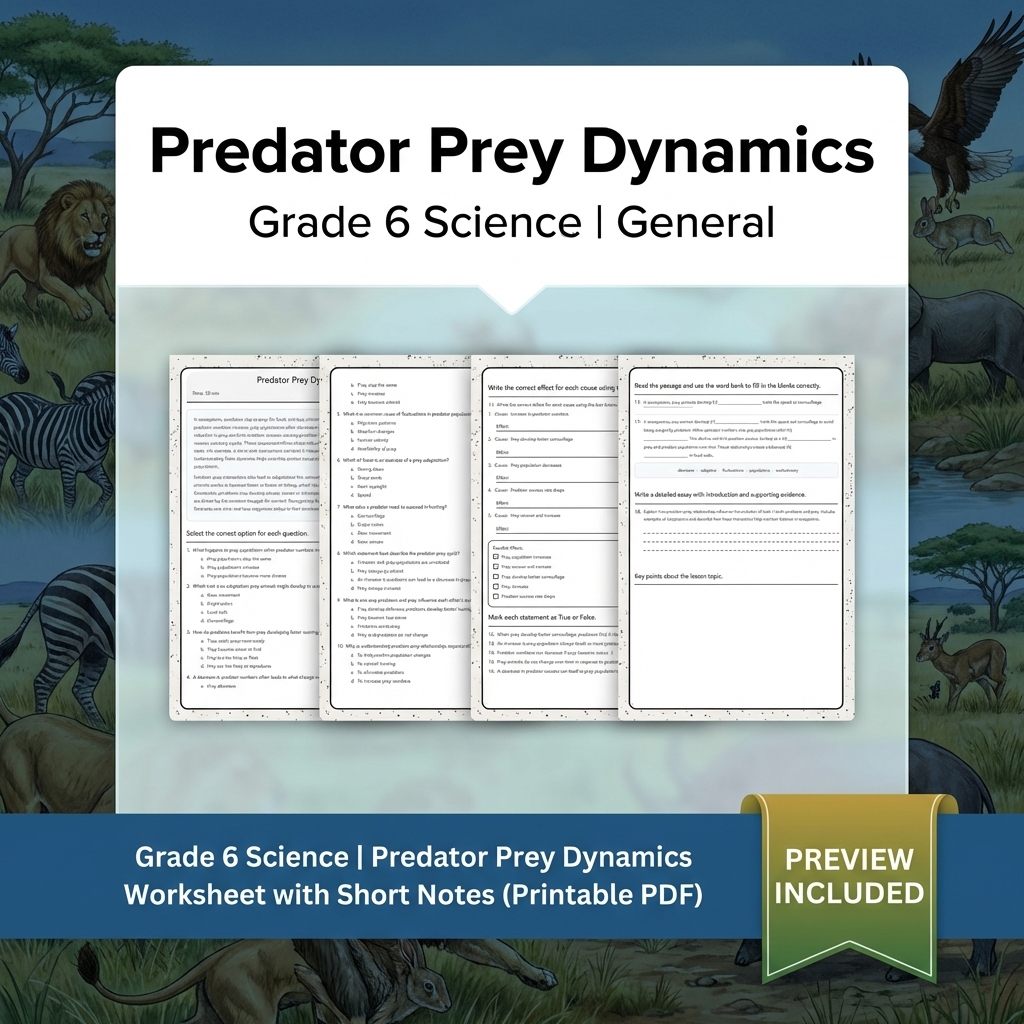 Grade 6 Science Lesson Group | Body Systems and Life Processes Worksheet Bundle — included worksheet 3