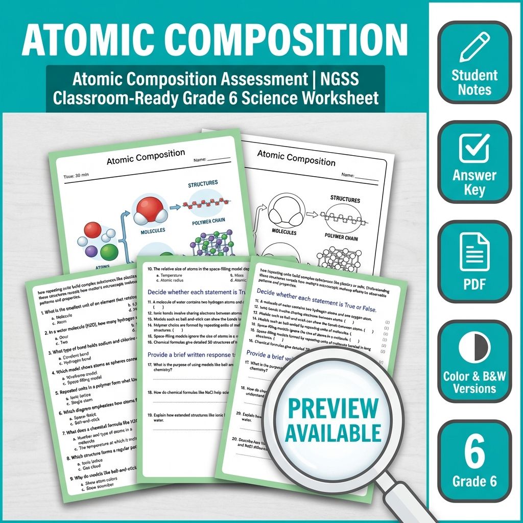 Grade 6 Science Full Year Bundle | NGSS Assessment Resources (Printable) — included worksheet 24