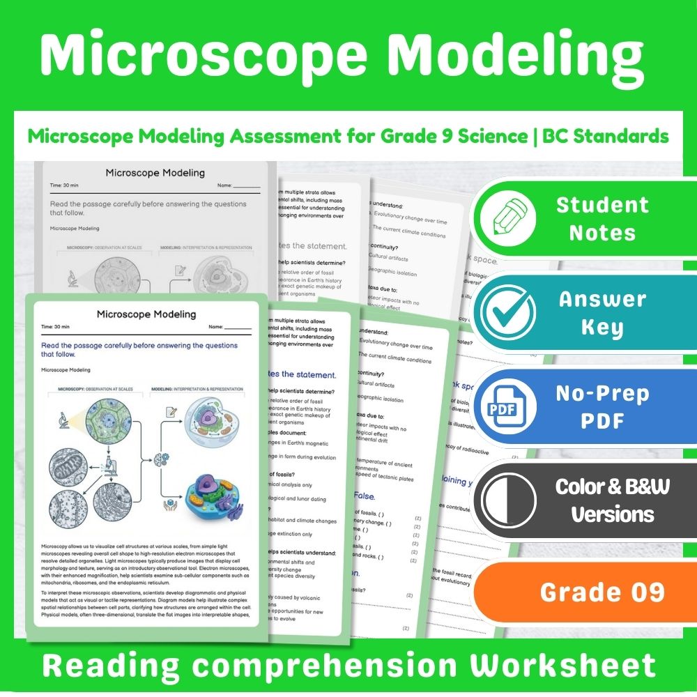 Grade 9 Science | Biological Systems Assessment – BC Standards-Aligned Unit — included worksheet 11