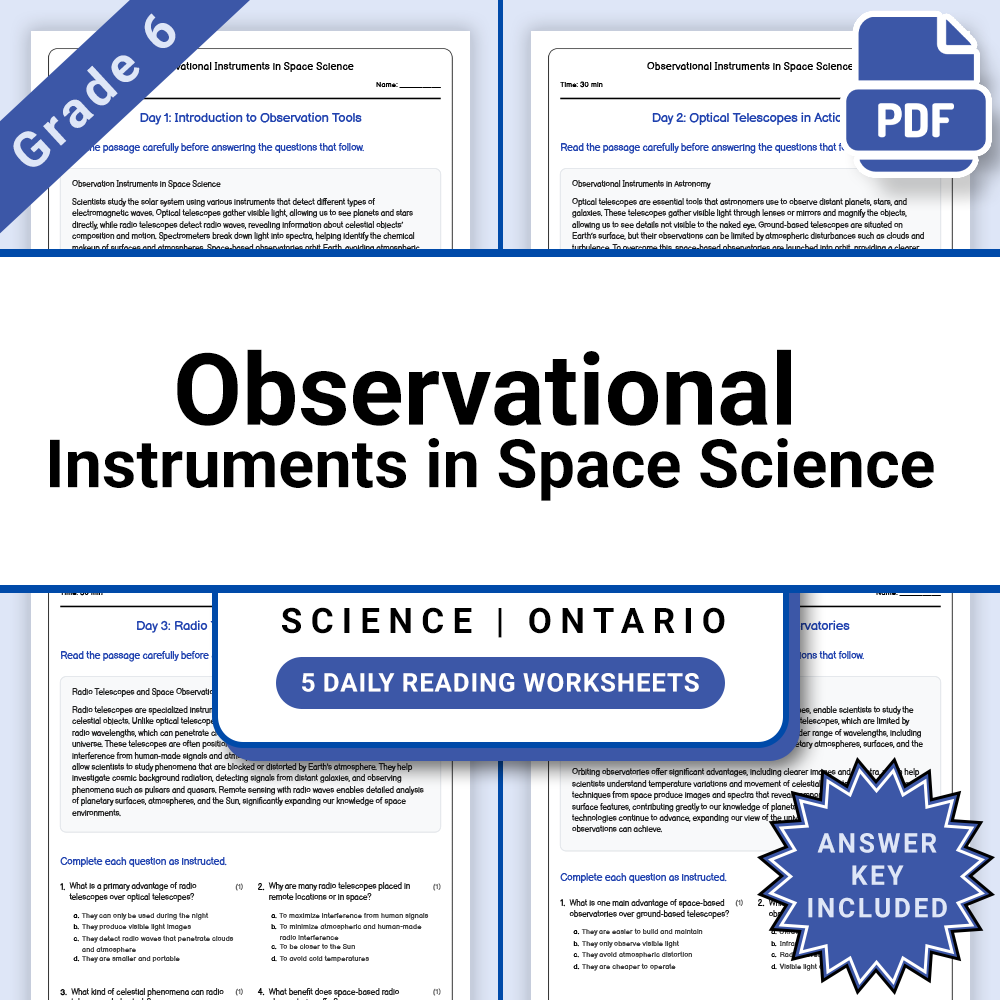 Grade 6 Science Lesson Bundle | Sun, Earth, Moon & Space Concepts — included worksheet 8