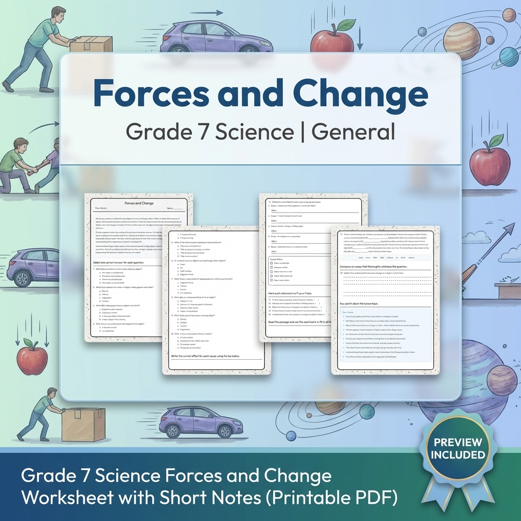 Grade 7 Science Data, Models, and Systems Full-Year Bundle | General Framework — included worksheet 19