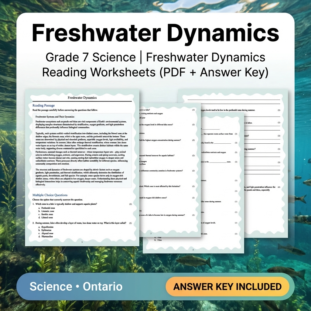 Grade 7 Science | Ecosystems, Biodiversity & Environmental Stewardship — included worksheet 6