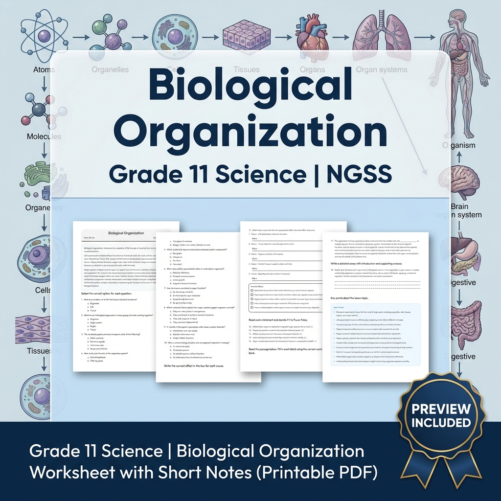 Grade 11 Science NGSS Worksheet Bundle – Ecosystem, Genetics & Physics Topics — included worksheet 33
