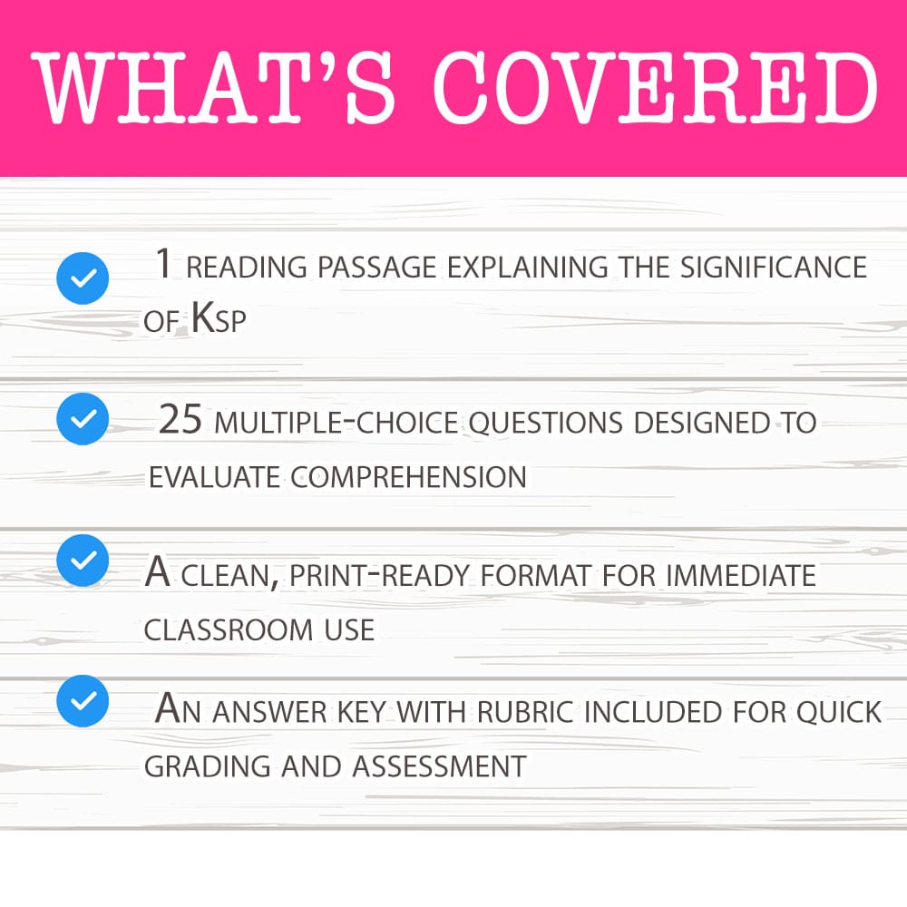 Grade 11 Science worksheet mcq paper worksheet — Grade 11 Science — Worksheet MCQ Paper for Mastering Solubility Product —…