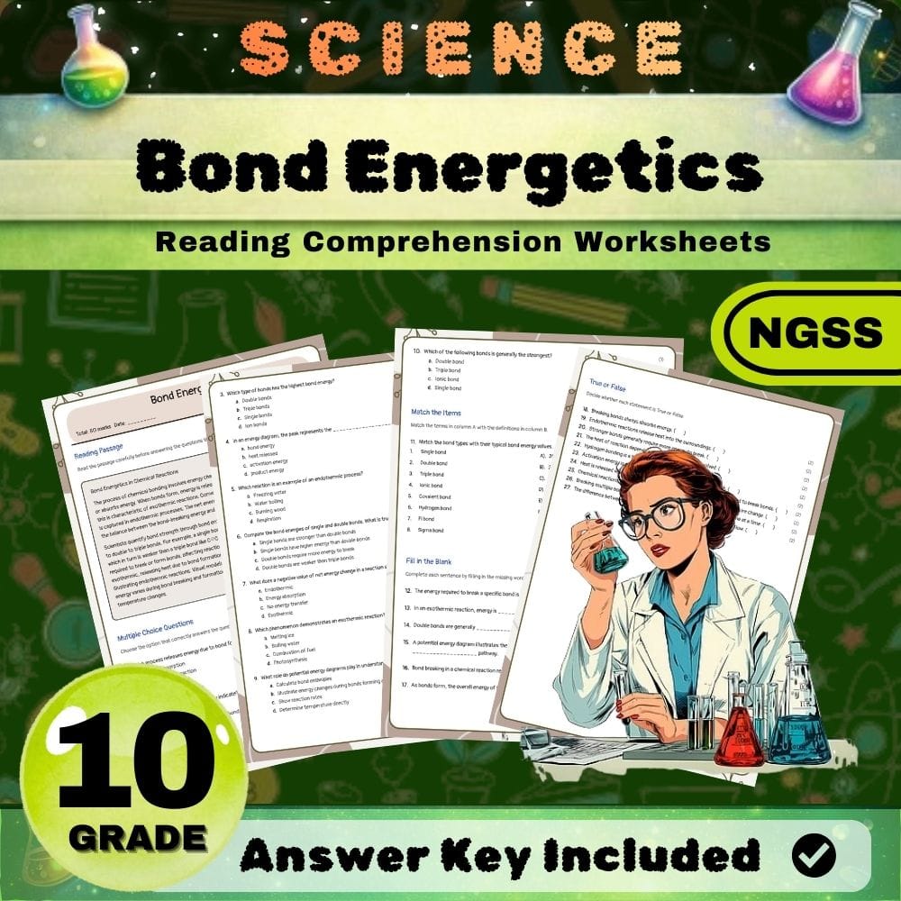 Grade 10 Science NGSS Bundle | Worksheets for Earth, Life & Physical Sciences — included worksheet 41